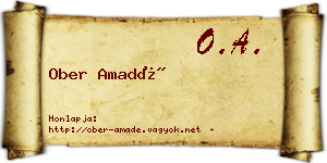 Ober Amadé névjegykártya